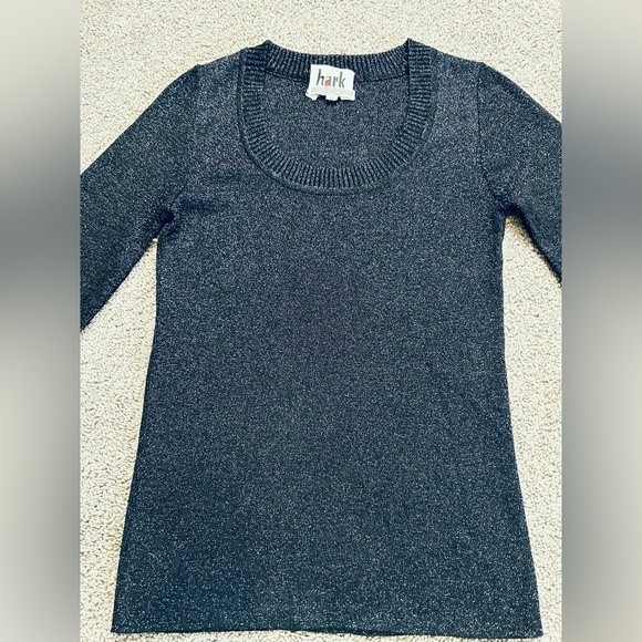 Vintage 70’s Sparkly Black Ribbed Long Sleeve Crewneck size Small - Picture 5 of 9